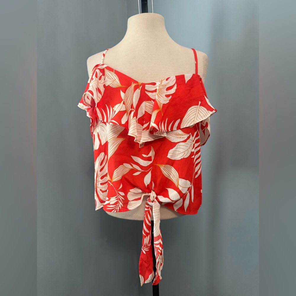 Sweet Rain Red Floral Women's Top